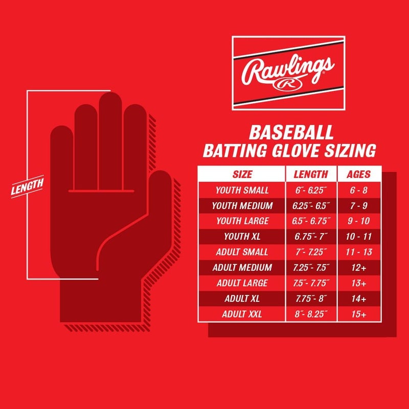 Rawlings | Clout Baseball Batting Gloves | Adult Sizes | Multiple Colors - Image 4